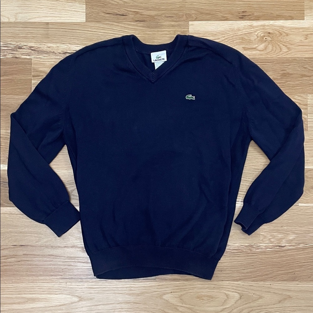 Lacoste Dark Blue V-Neck Sweater
